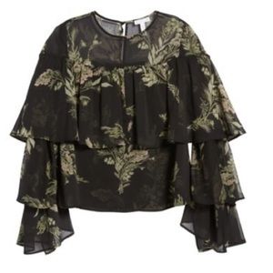 EUC Leith tiered flounce top szL